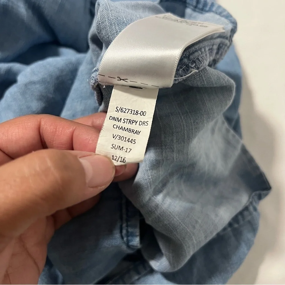GAP Kids Girls Small Chambray Tiered Sleeveless Blue Sundress Casual Outdoors